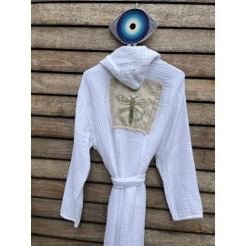 Kimono Bornoz Beyaz Standart Beden M-L Uyumlu
